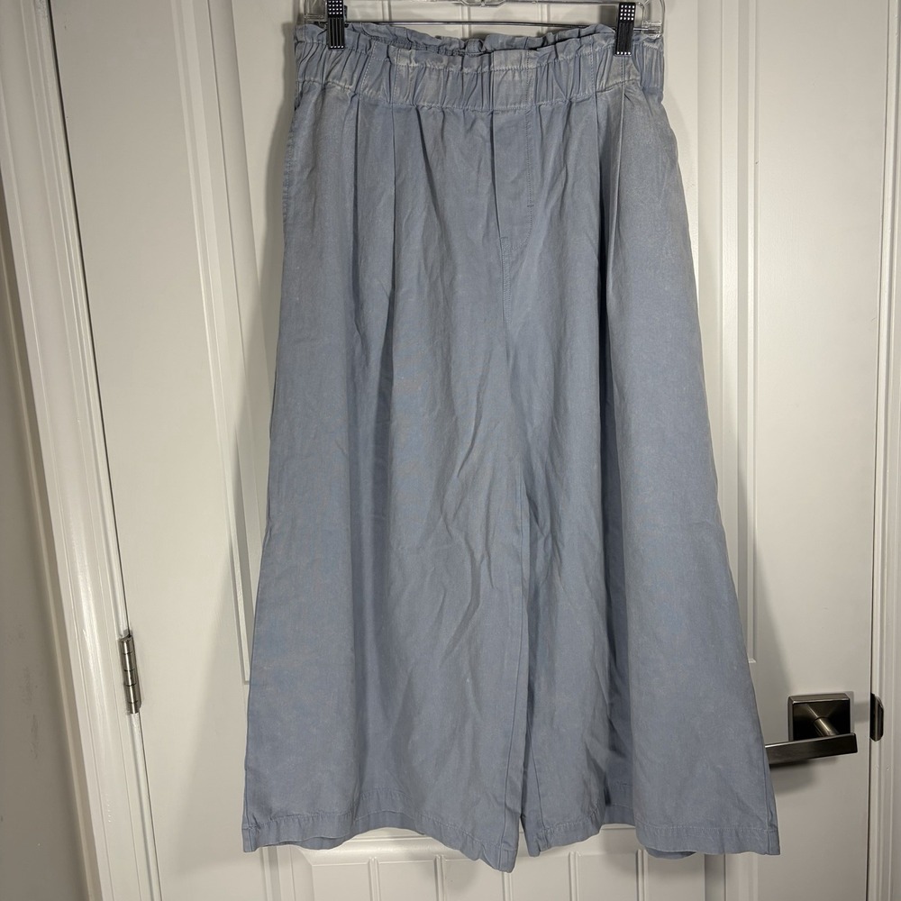 ee: some Light Blue Chambray Paperbag Wide Leg Palazzo Pants Women's Large